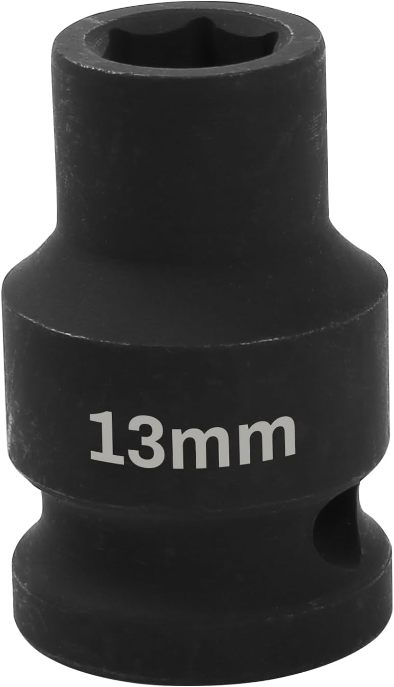 SUNKOO 1/2 Inch Drive 13mm Deep Impact Socket, CR-MO 6 Point Heavy Duty Metric Axle Nut Socket for Easy Removal of Axle and Wheel Hub Nuts - Image 1